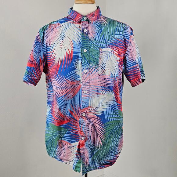 Pacsun Men's Tropical Button-up Palm Leaves Print Multicolor Shirt | XL - Picture 1 of 14